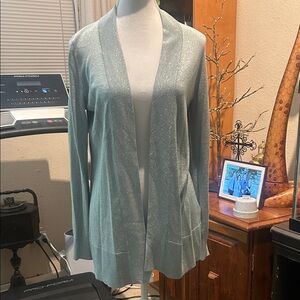 White House Black Market Teal Cardigan Sweater